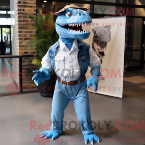 Costume mascotte T Rex bleu...