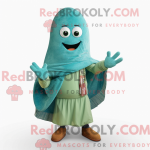 Blågrøn agurk maskot...