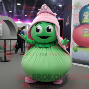 Groen-roze mascottekostuum...