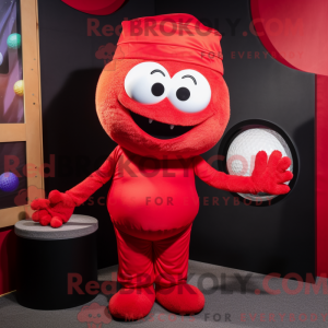 Rød golfbold maskot kostume...