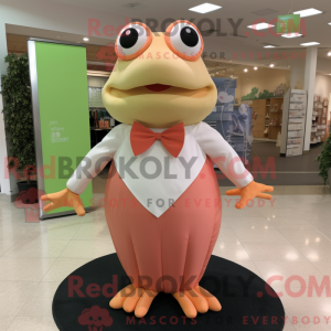 Peach Frog maskotdraktfigur...