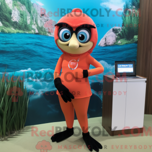 Mascotte de saumon habillé...