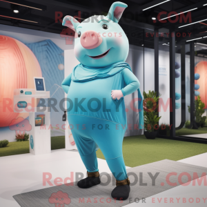 Máscara Cyan Pig com...