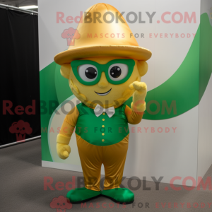 Guld Leprechaun Hat maskot...