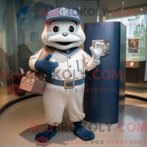 Navy Baseball Glove maskot...