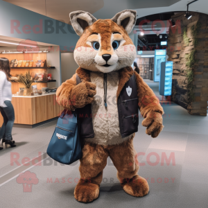 Brun Bobcat maskot kostume...