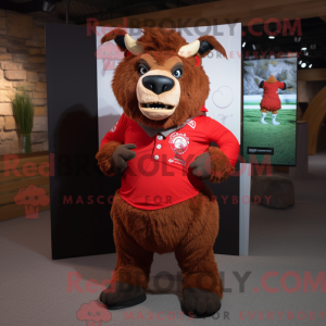 Maskotdraktfigur Red Bison...