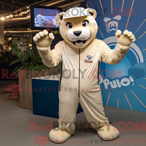 Creme Puma maskot kostume...