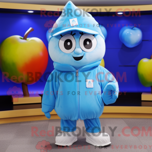 Himmelblå æble maskot...