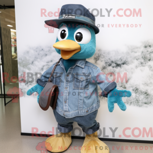 Teal Quail mascottekostuum...
