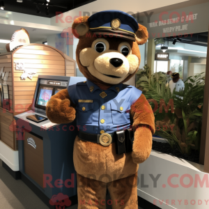Brown Police Officer mascot...