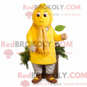 Yellow Lemon mascot costume...