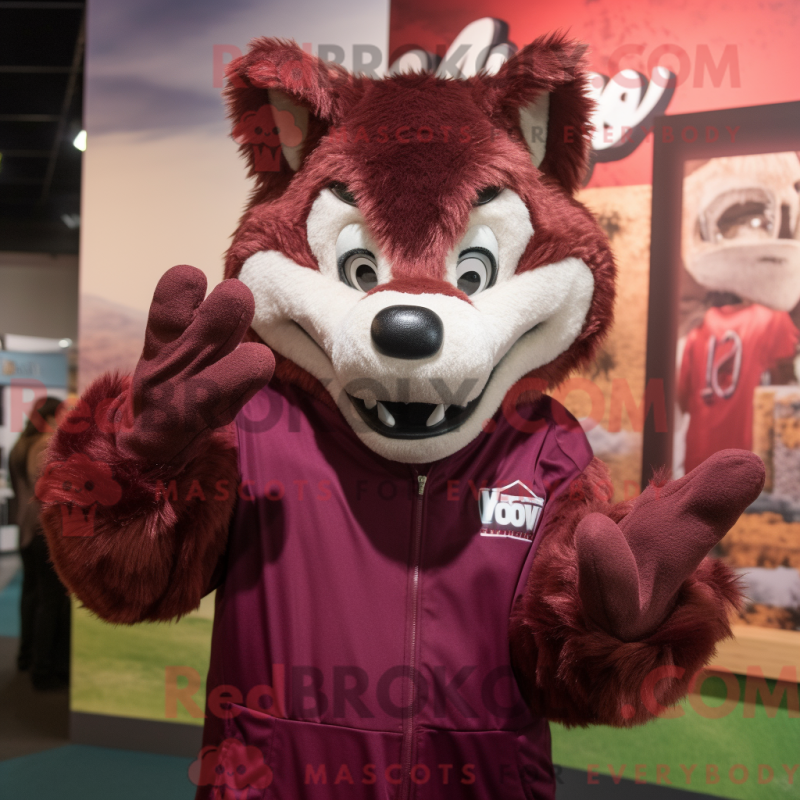 Fantasia de mascote Say Wolf marrom com macacão e luvas - Diga lobo mascotes - REBROKO_317143 - RedBrokoly.com