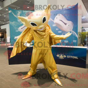 Maskotdraktfigur Gold Manta...