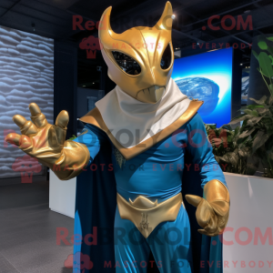 Gold Manta Ray mascot...