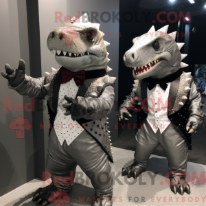 Silver Ankylosaurus mascot...