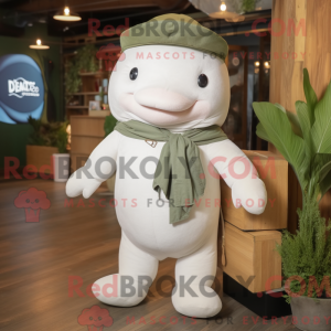 Olive Beluga Whale maskot...