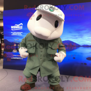 Olive Beluga Whale maskot...