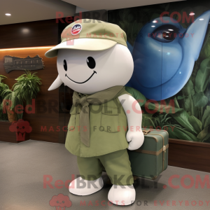 Olive Beluga Whale maskot...