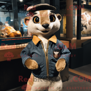 Navy Meerkat maskot kostume...