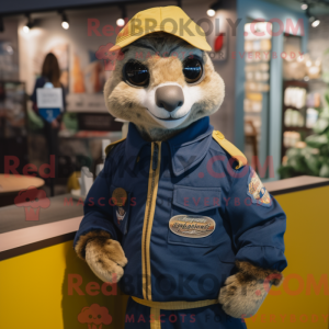 Navy Meerkat maskot kostume...