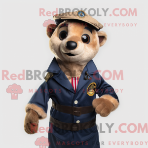 Navy Meerkat maskot kostume...