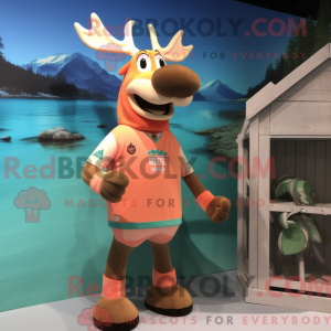 Peach Moose mascot costume...