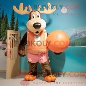 Peach Moose mascottekostuum...