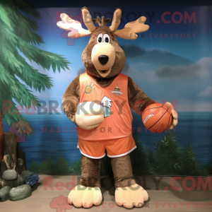 Peach Moose mascottekostuum...
