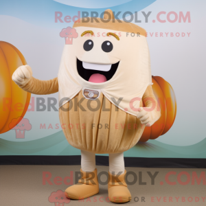 Beige Pumpkin maskot drakt...
