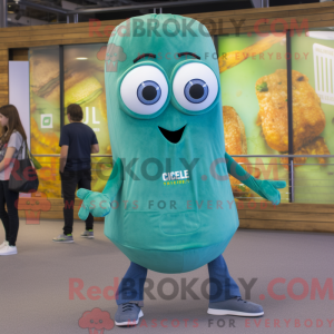 Teal Celery mascottekostuum...