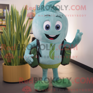 Teal Celery mascottekostuum...