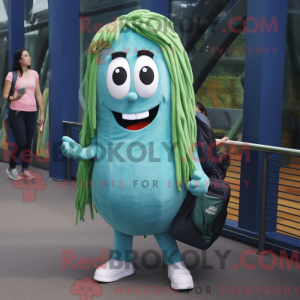 Teal Celery mascottekostuum...