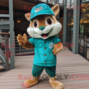 Teal Chipmunk Maskottchen...
