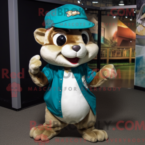 Teal Chipmunk Maskottchen...