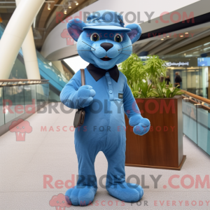 Sky Blue Jaguarundi mascot...