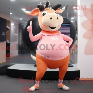 Peach Bull mascot costume...