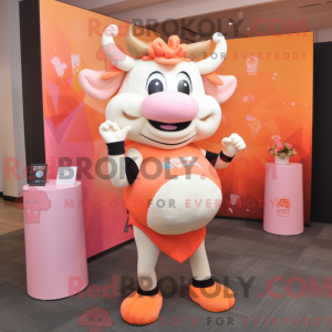 Peach Bull Maskottchen...