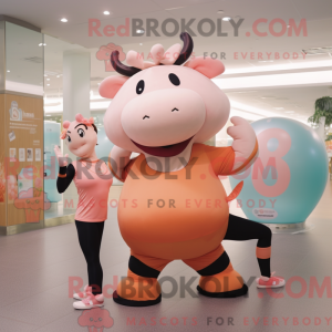 Peach Bull mascottekostuum...