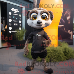 Sort Meerkat maskot kostume...