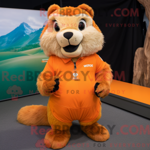 Orange murmeldyr maskot...