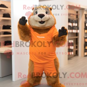 Orange murmeldyr maskot...