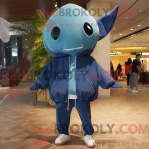 Olive Blue Whale mascot...