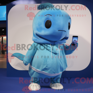 Olive Blue Whale maskot...