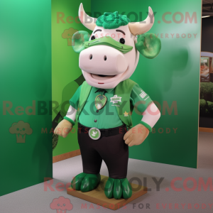 Green Bull-maskotdraktfigur...