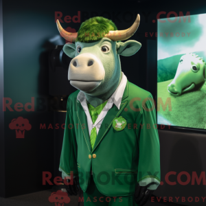 Green Bull-maskotdraktfigur...