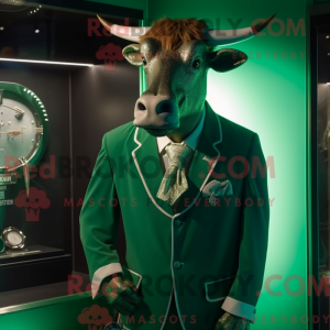 Green Bull mascot costume...