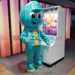 Teal Candy Box maskot...