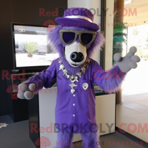 Lilla bavian maskot kostume...