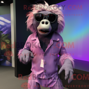 Lilla bavian maskot kostume...